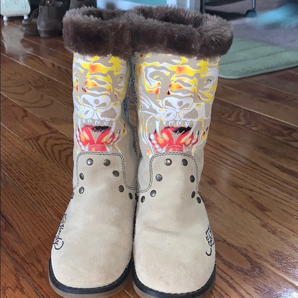 Ed Hardy Shoes - Ed Hardy Bootstrap Boots in Sand
